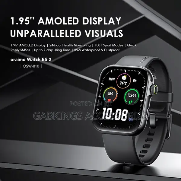 Oraimo Watch ES 2 1.95" Amoled Ip68 Smart Watch