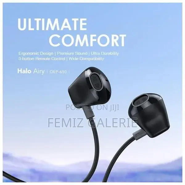 Oraimo Halo Airy Type-C Half in-Ear Wired Headphones