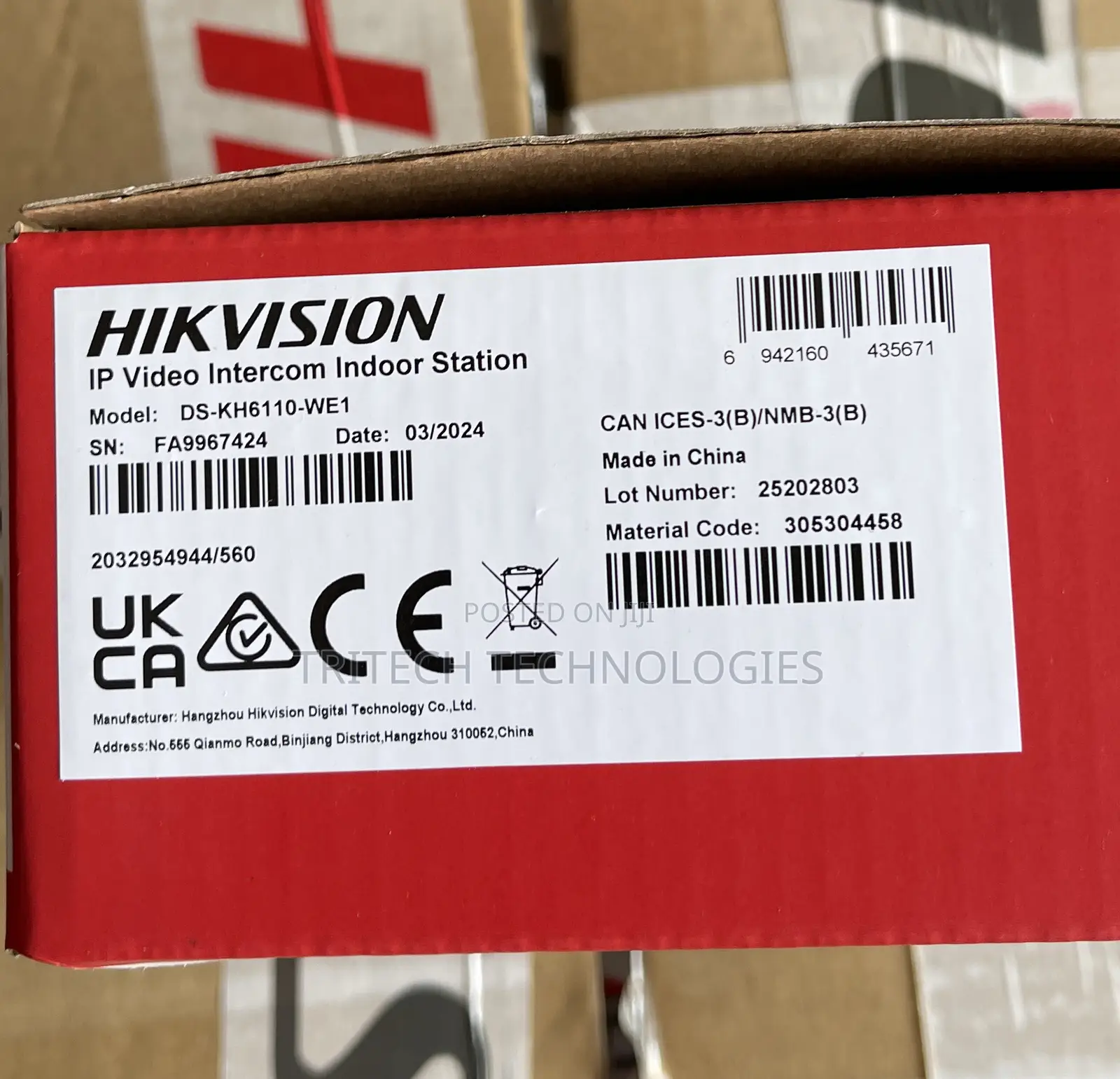 Hikvision IP Indoor Mini Screen 5inches Ds-Kh6110-We1