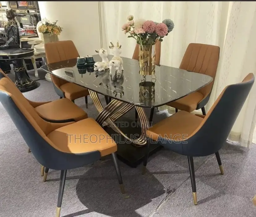 Executive Glass Dining Table Set