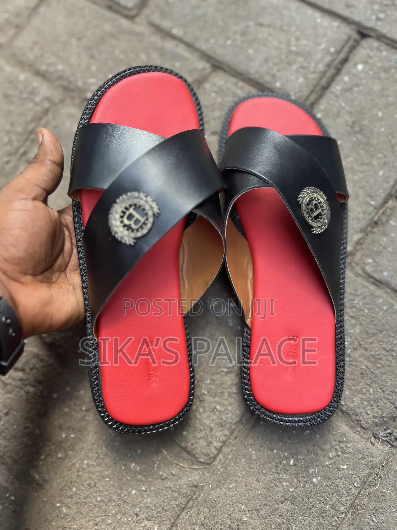 Black and Red Combo Slippers