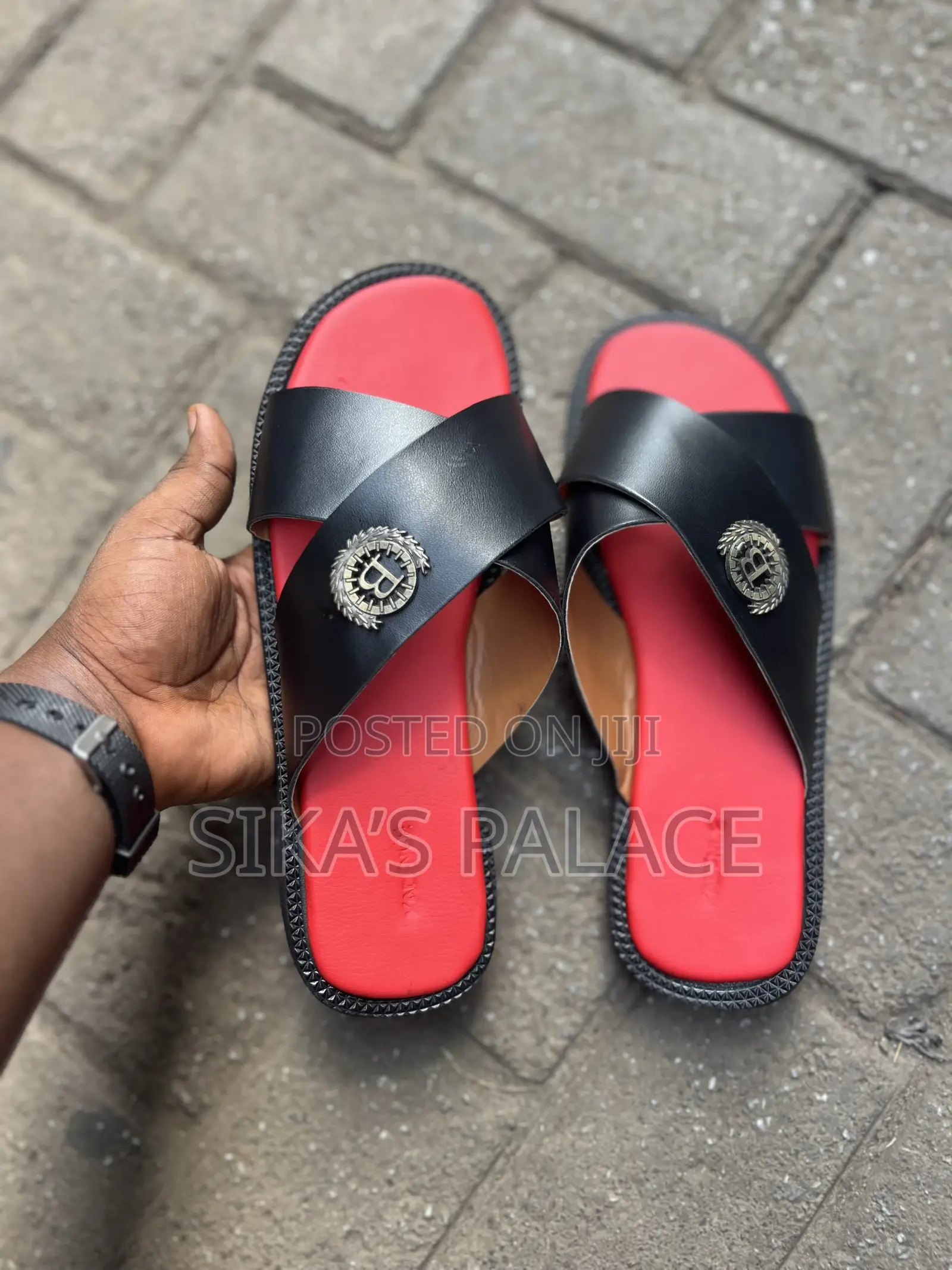 Black and Red Combo Slippers