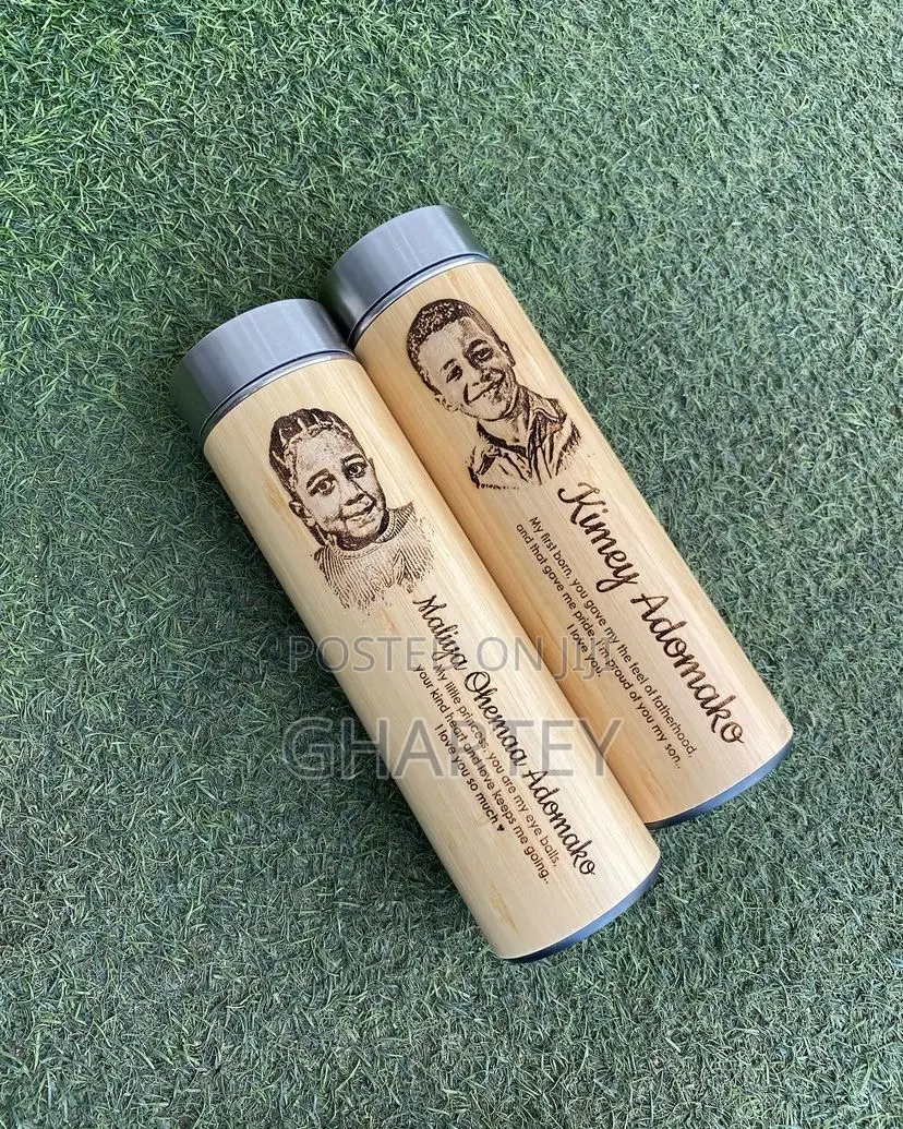 Customized Picture on Bamboo Flask.