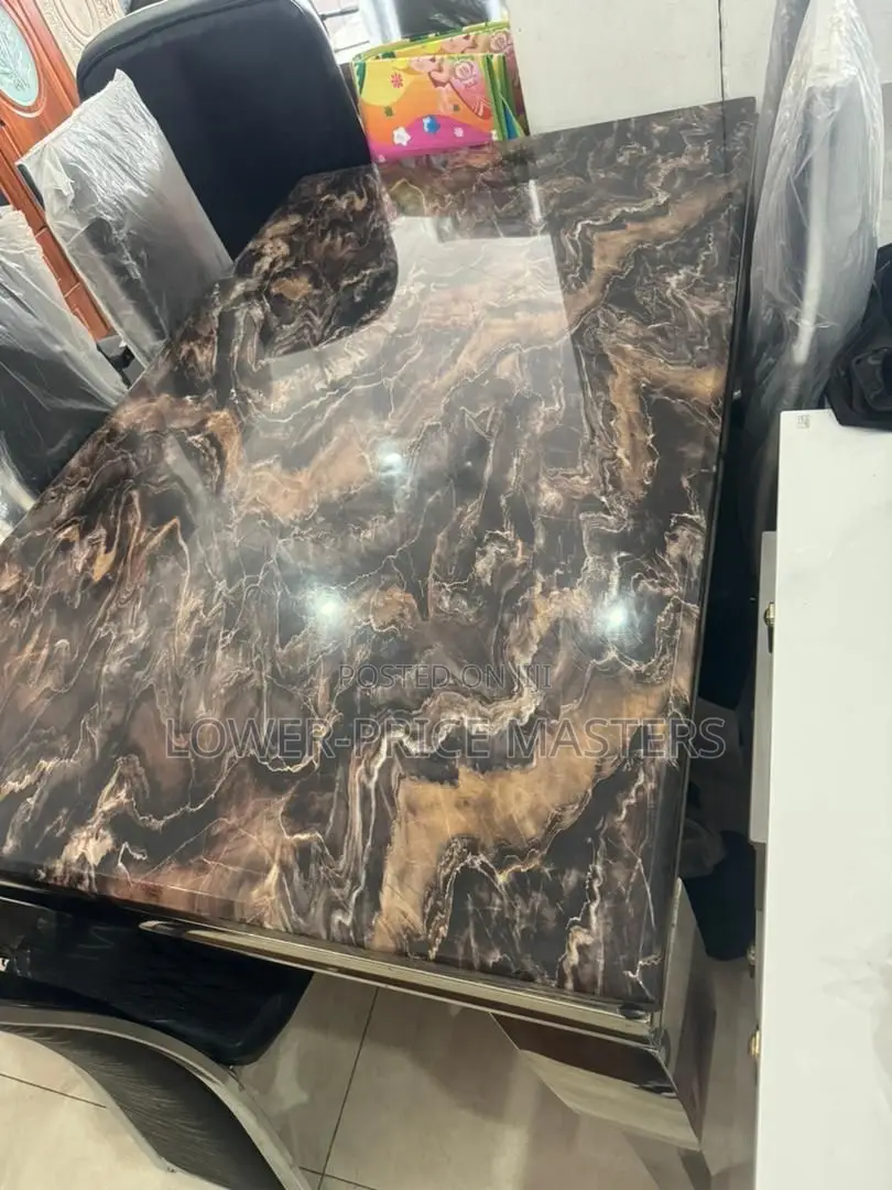 Classic 6 Chair Marble Dining Table Set