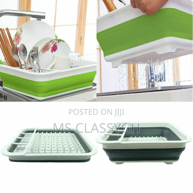 Foldable Dish Rack Storage Holder Drainer Bowl Tableware Por