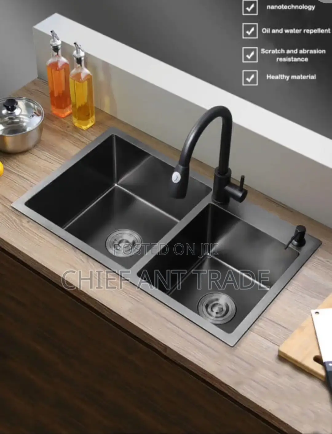 Kitchen Sink. Black. Double. . K
