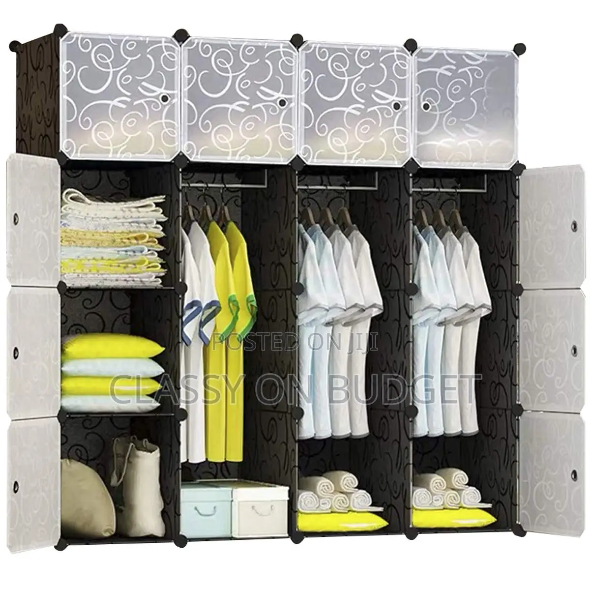 Portable Cube Storage Wardrobe With Shoe Rack- [6- 25 Cubes]