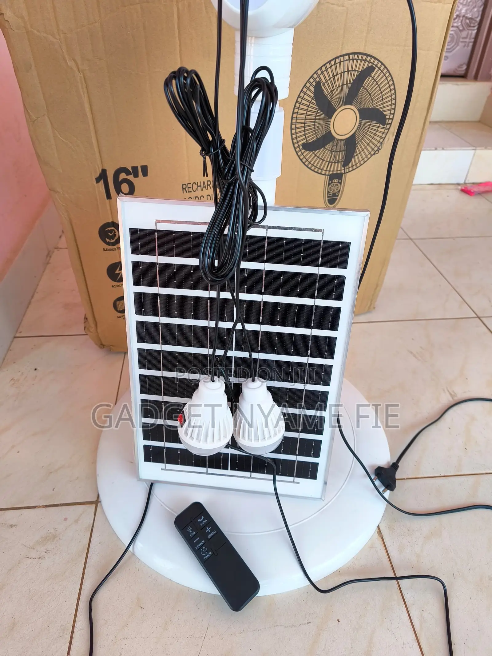 Solar Fan With Remote Control - 16 Inches