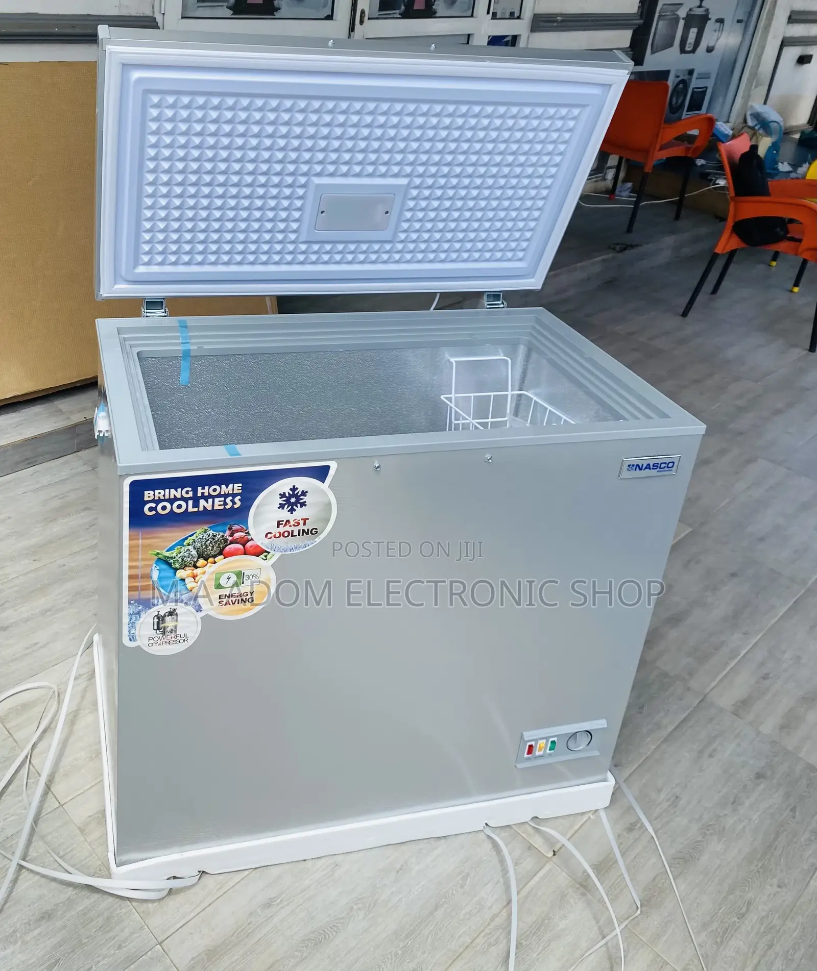 Single Door Electric Nasco Nas 250 Chest Freezer(Gray)