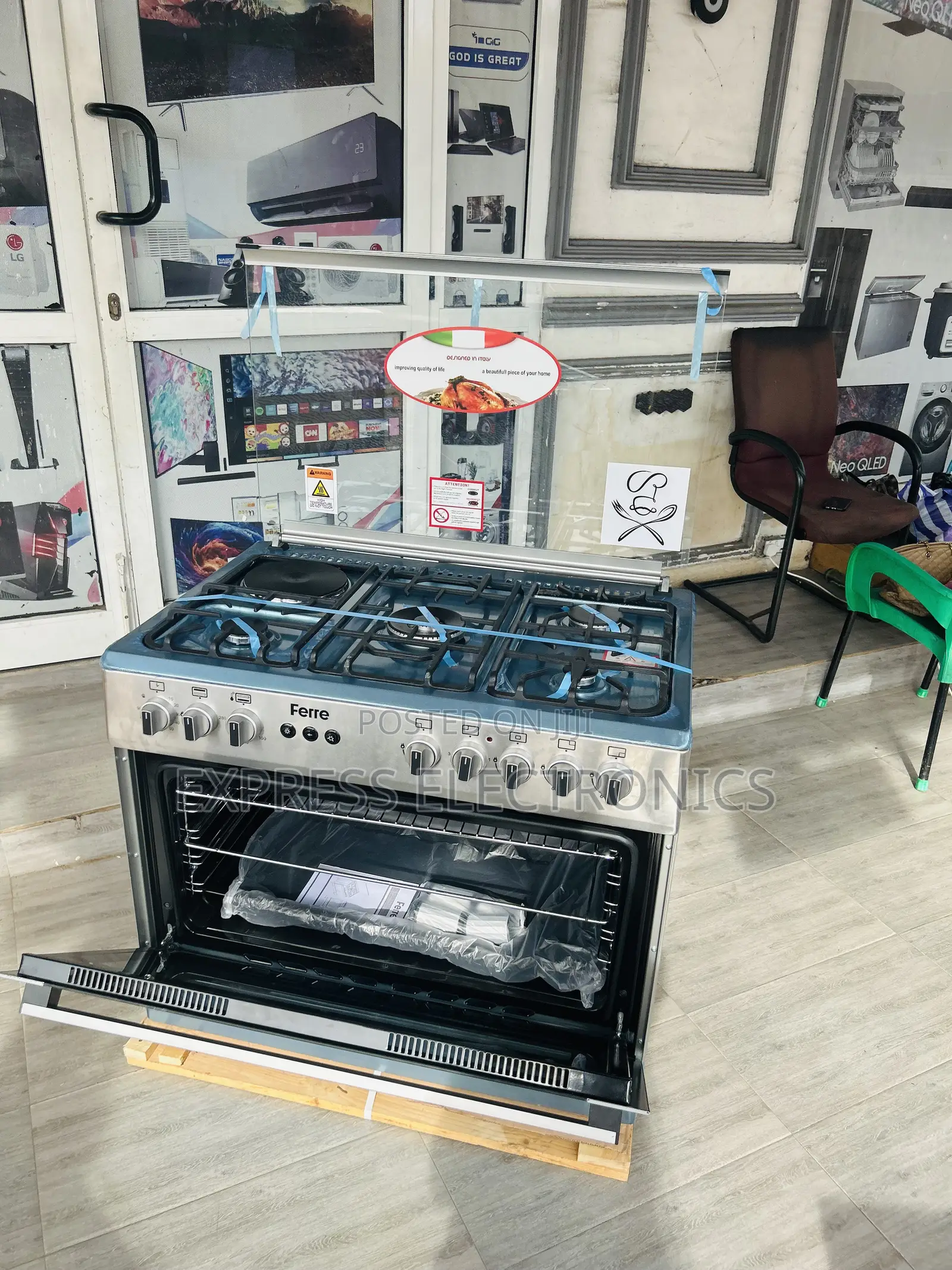 4-1 Stove Sliver 60/90 Gas Cooker Oven Ferre Sliver.4+1