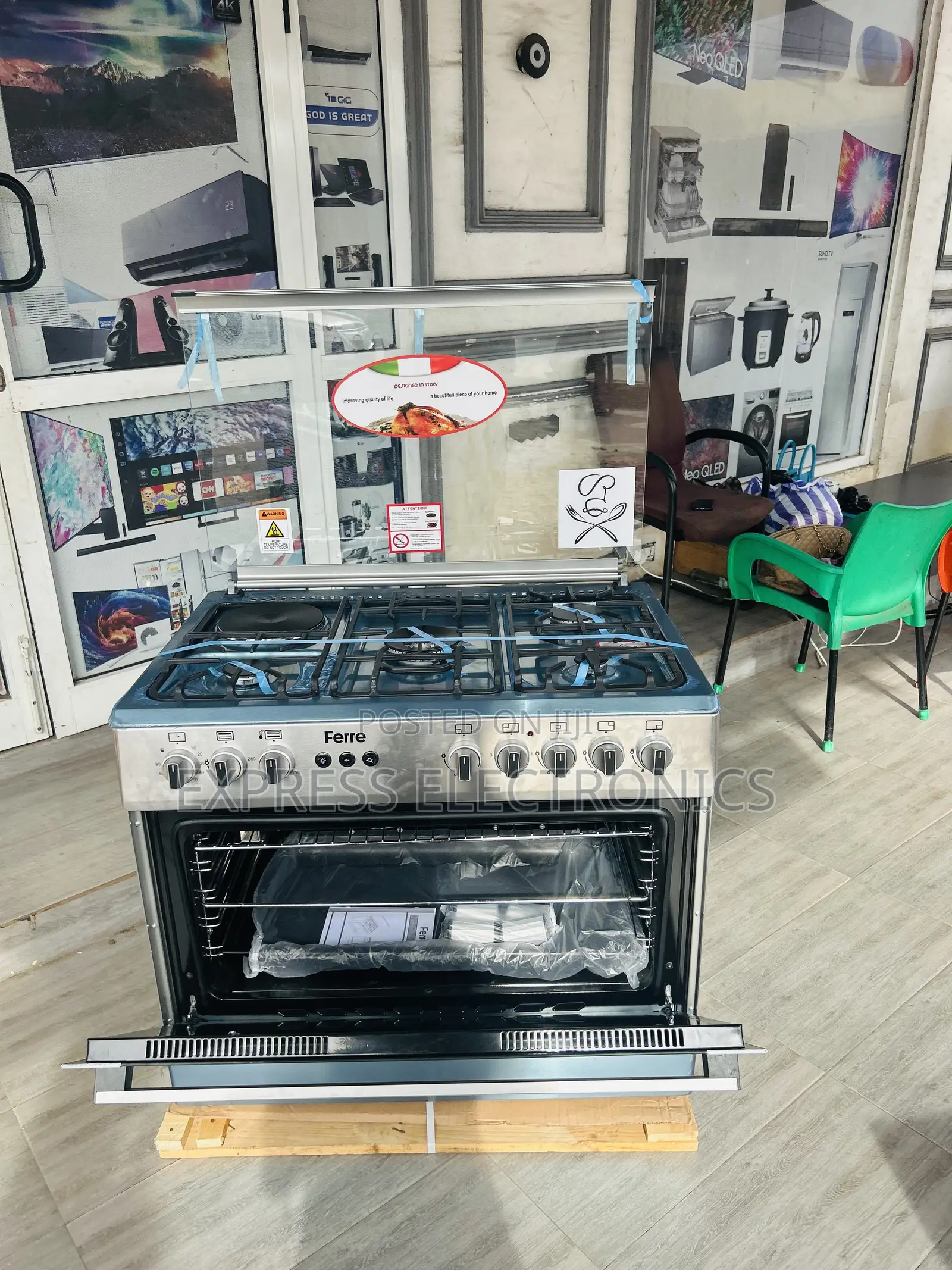 Ferre Gas Cooker Oven 4-1 Stove Sliver Ignition Switch