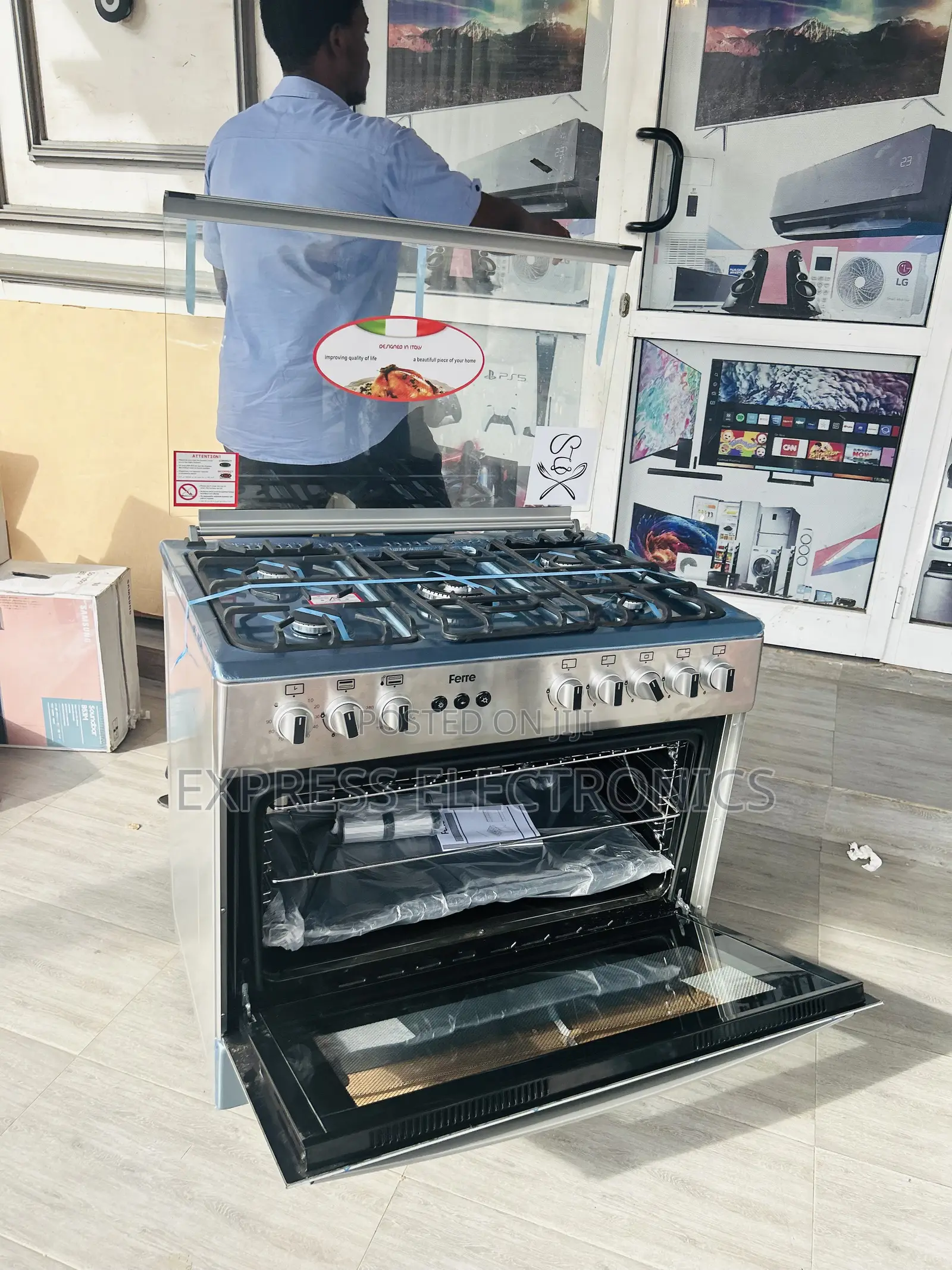 Range Cooker Oven Grill 5burner Gas Cooker Oven Rotisserie.