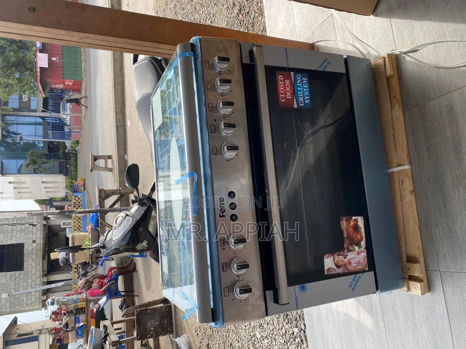 Original Ferre 90x60 5 Gas Burner With Oven and Grill,Gray