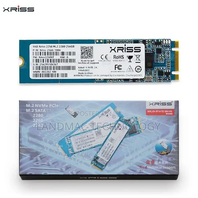 Xriss SSD 256gb M.2 Sata Solid State Drive Double Cut
