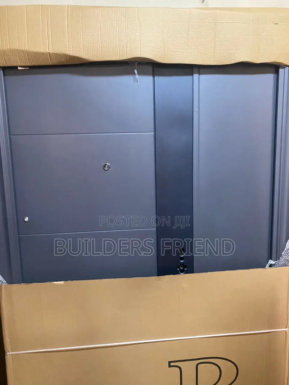 Gray Standard One Half Steel Security Door Complete