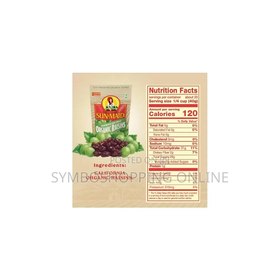 Sunmaid Organic Dried Raisins 1.81kg (150ghs Each)