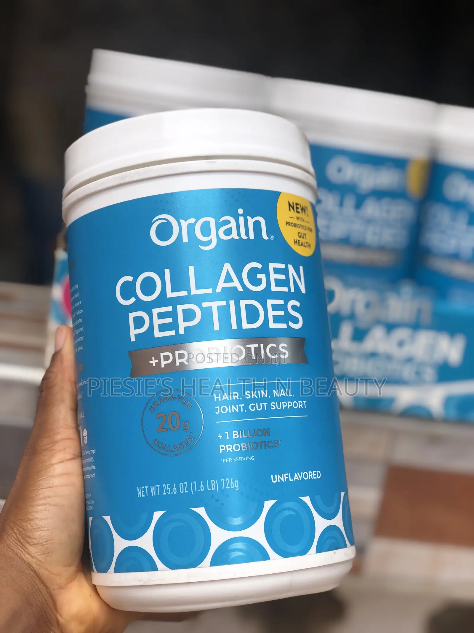 Orgain Collagen Peptides + Probiotics, Unflavored, 1.6 LBS