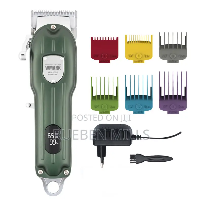 Green Metal Body Wmark Professional Cordless Hair Clipper