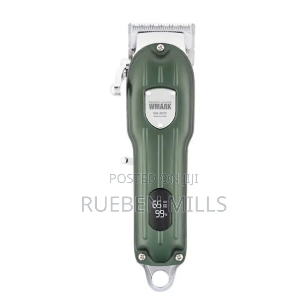 Green Metal Body Wmark Professional Cordless Hair Clipper