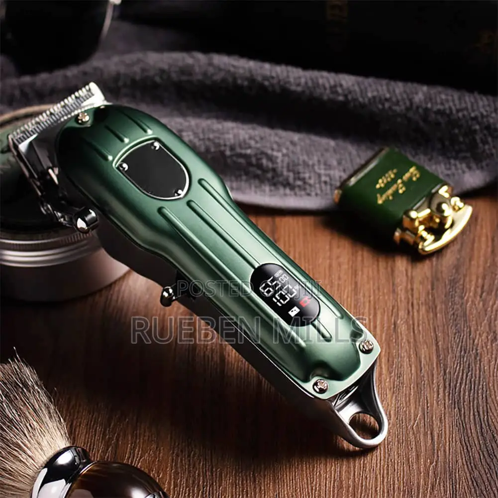 Green Metal Body Wmark Professional Cordless Hair Clipper