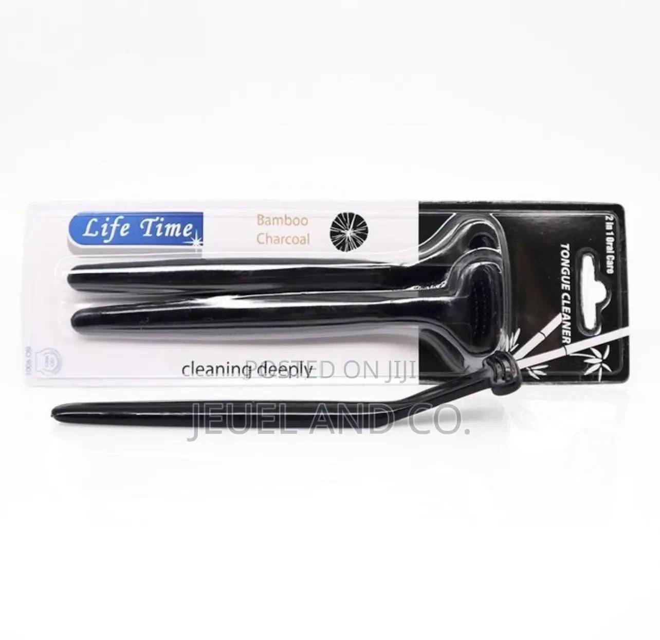 2 in 1 Bamboo Charcoal Oral Care Tongue Scraper (Cleaner)