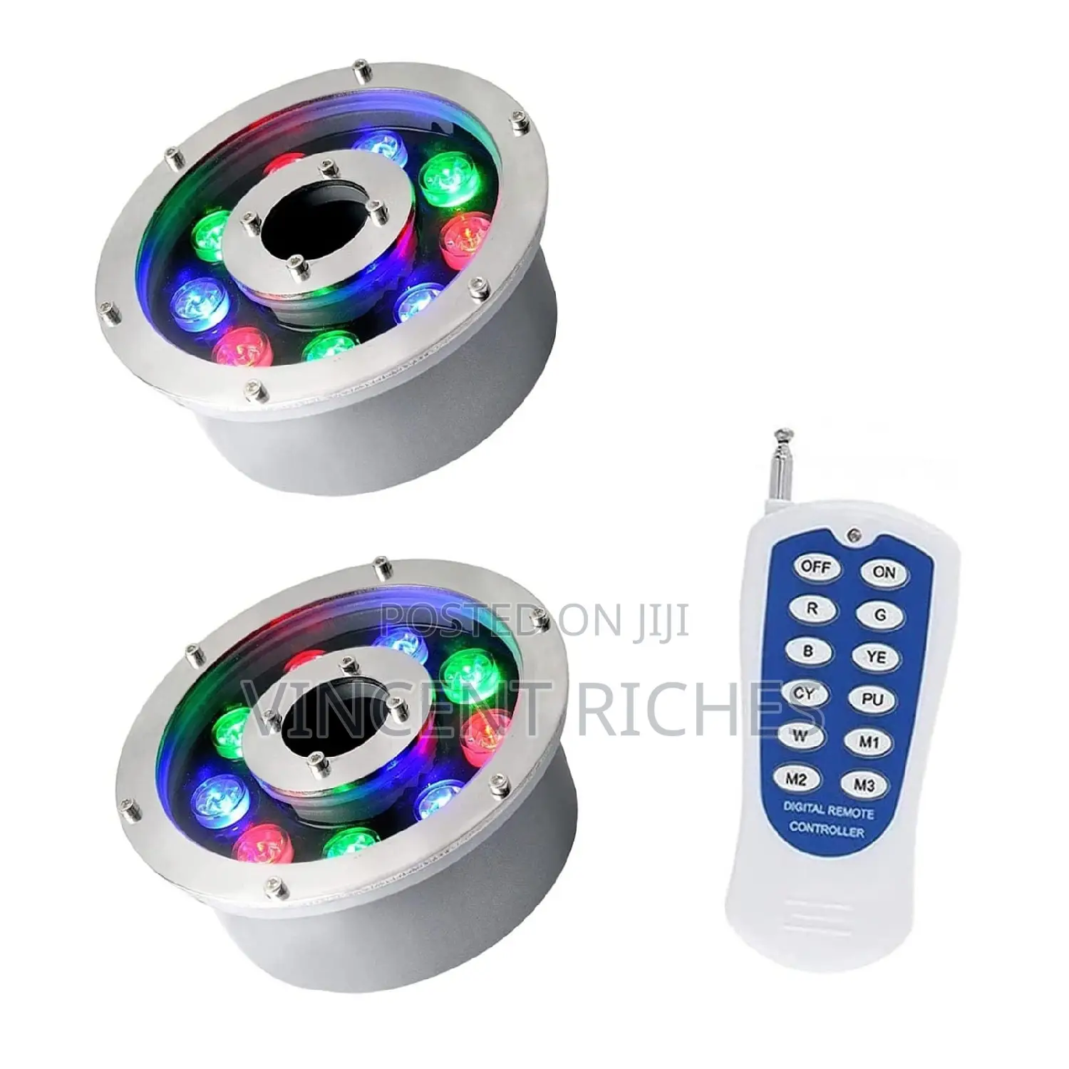 Led Ring RGB Fountain Light 9watts With RF Remote Control