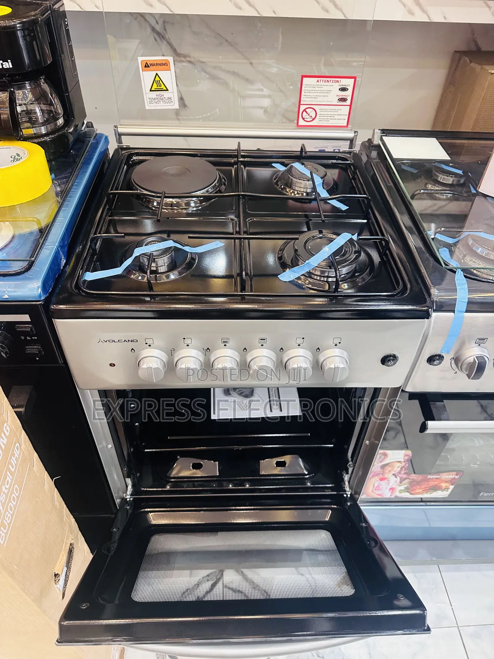 Sliver Volcano Gas Electric Cooker Oven 3+1 50/50