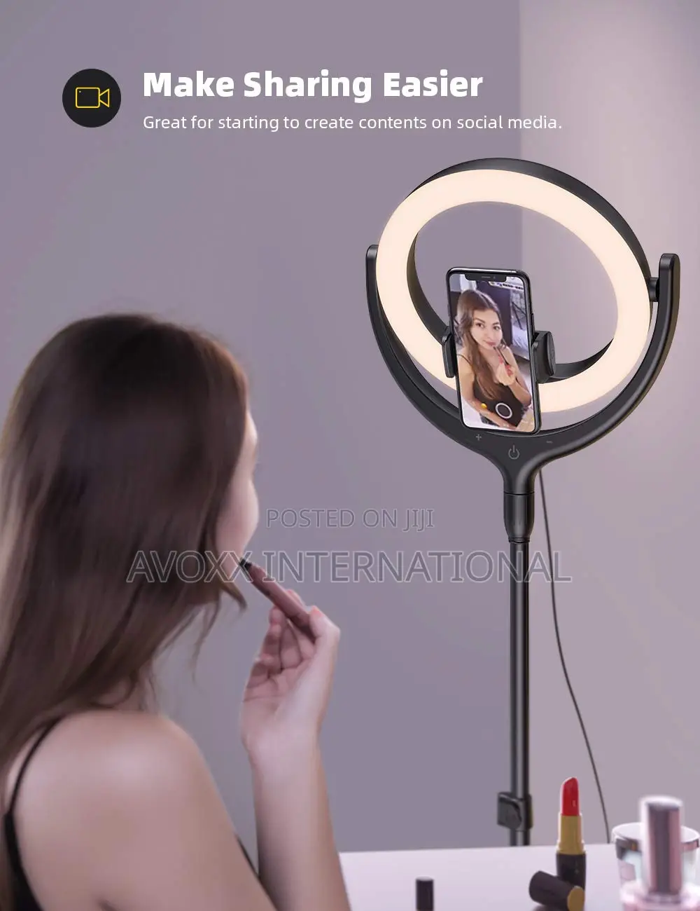10'' Selfie Ring Light 67'' Tripod Stand - Lamicall Light