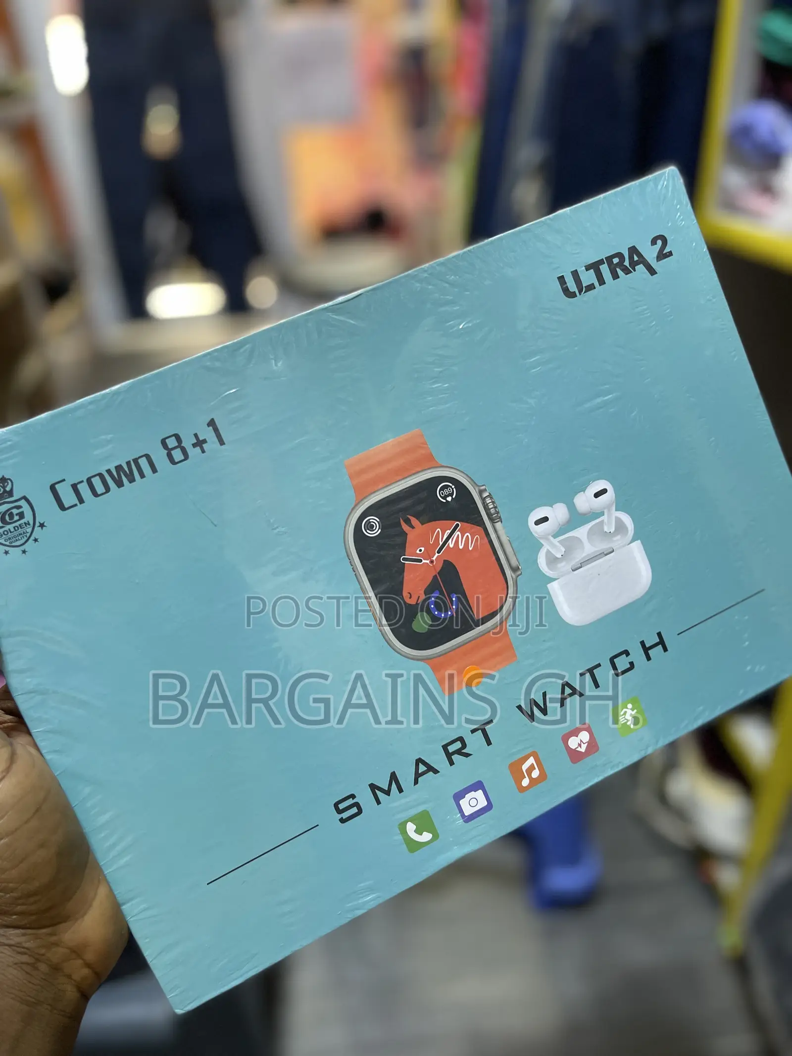 Crown 8 + 1 Ultra Smart Watch With Airpods