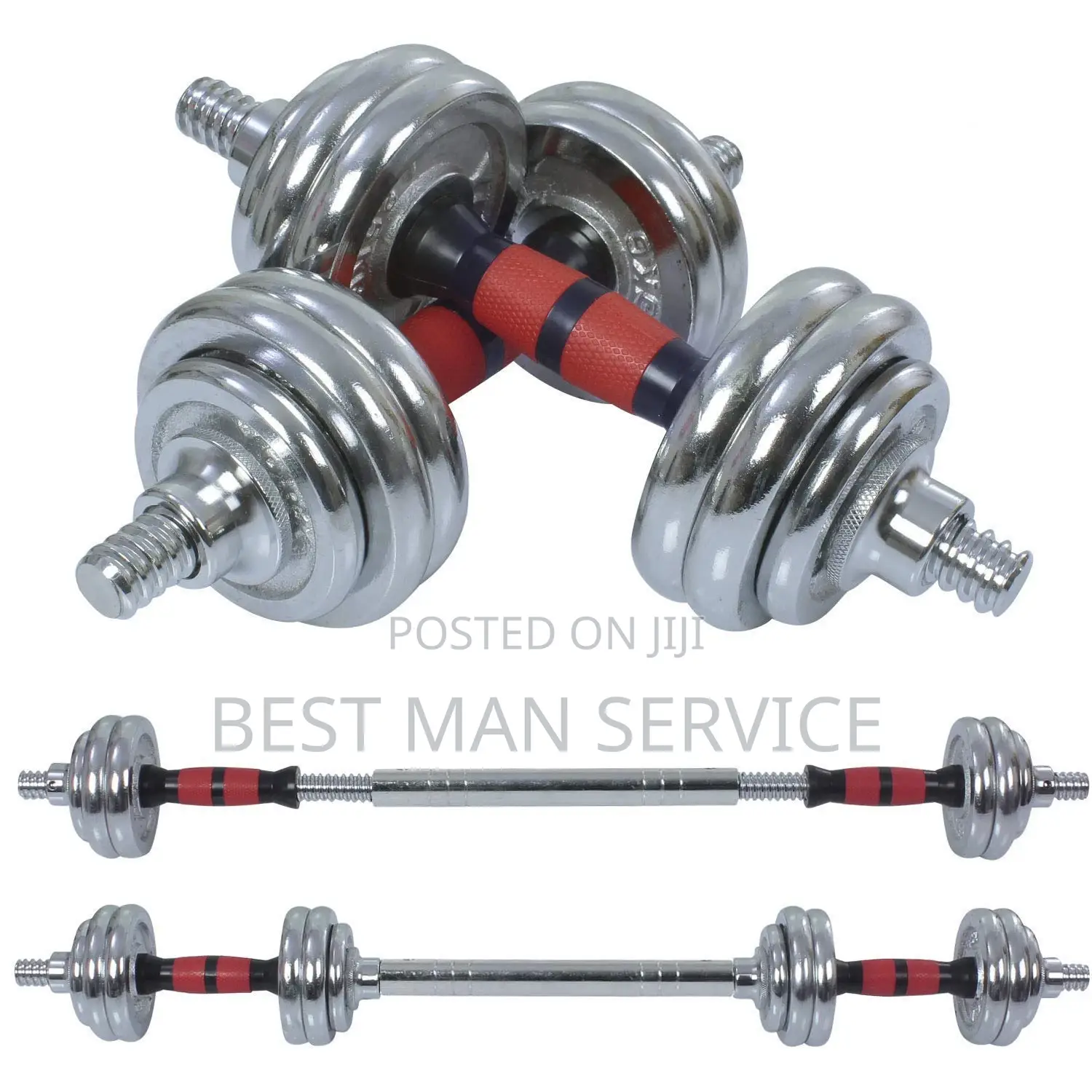 25kg Long Bar Dumbell Set