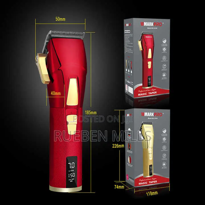 Red Full Metal Body Wmark PRO NG-2036 Barbering Machine