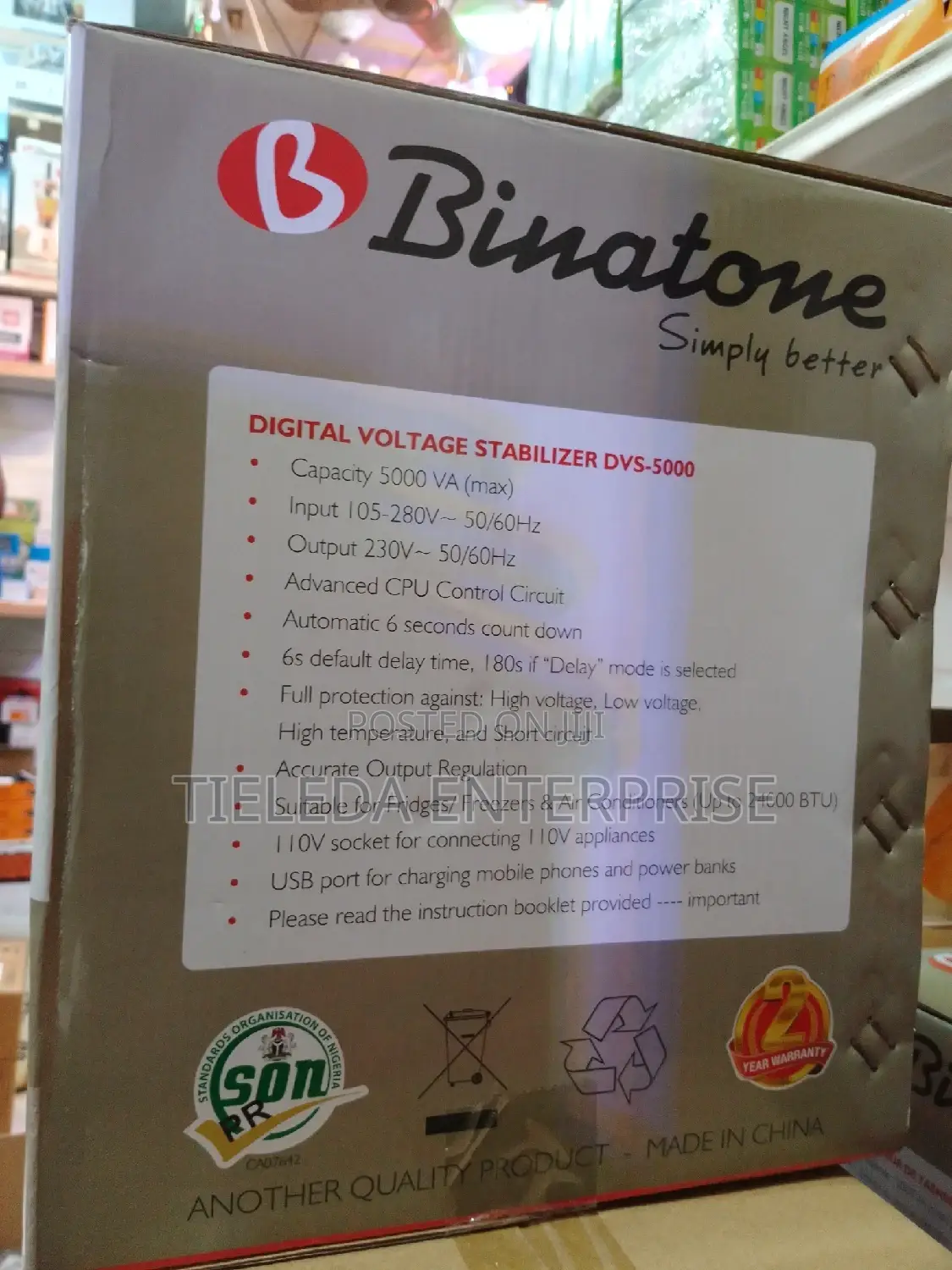Binatone 5000w Digital Voltage Stabilizer