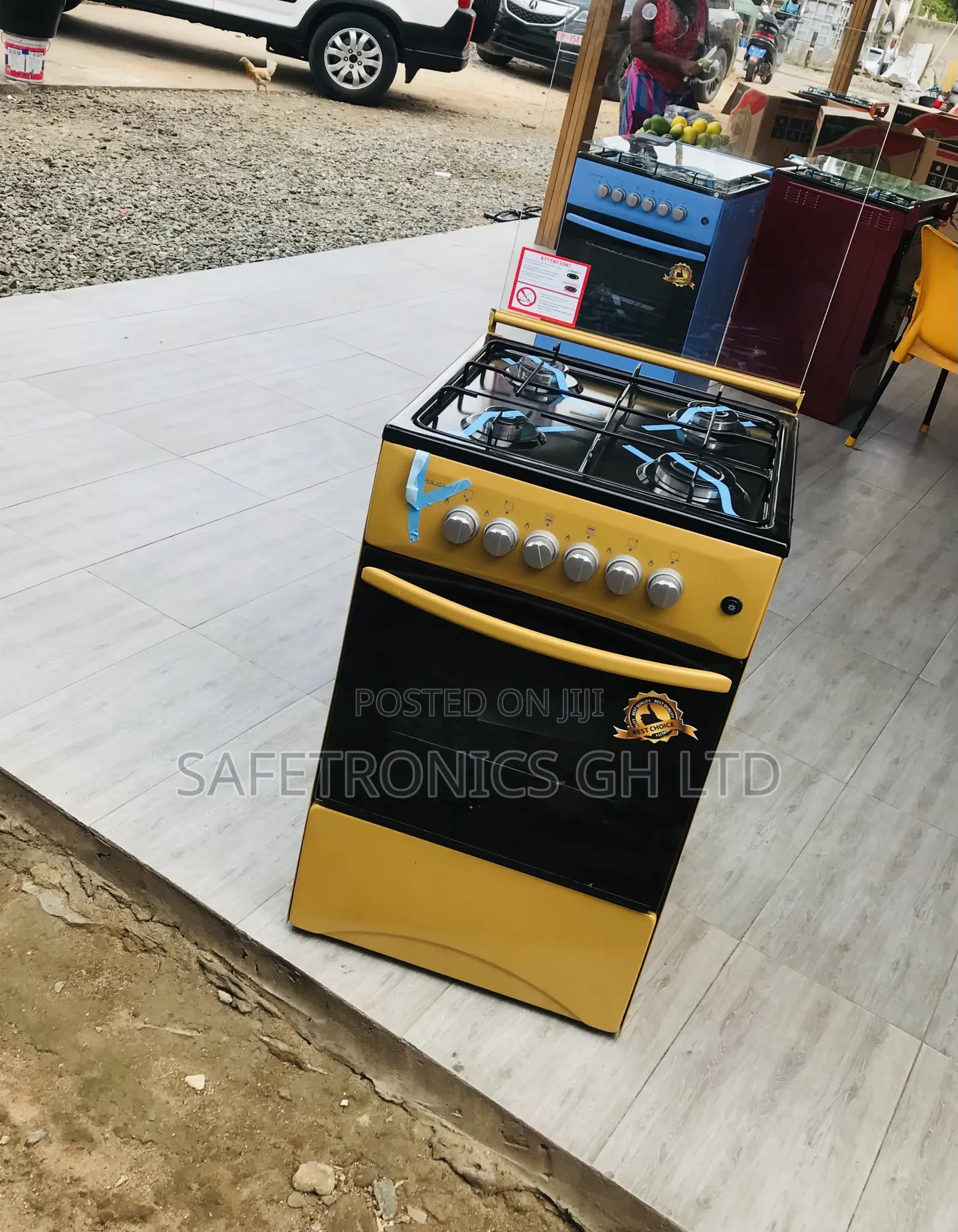 Gold 4 Gas Cooker Oven With Grill Glass Lid 50x50