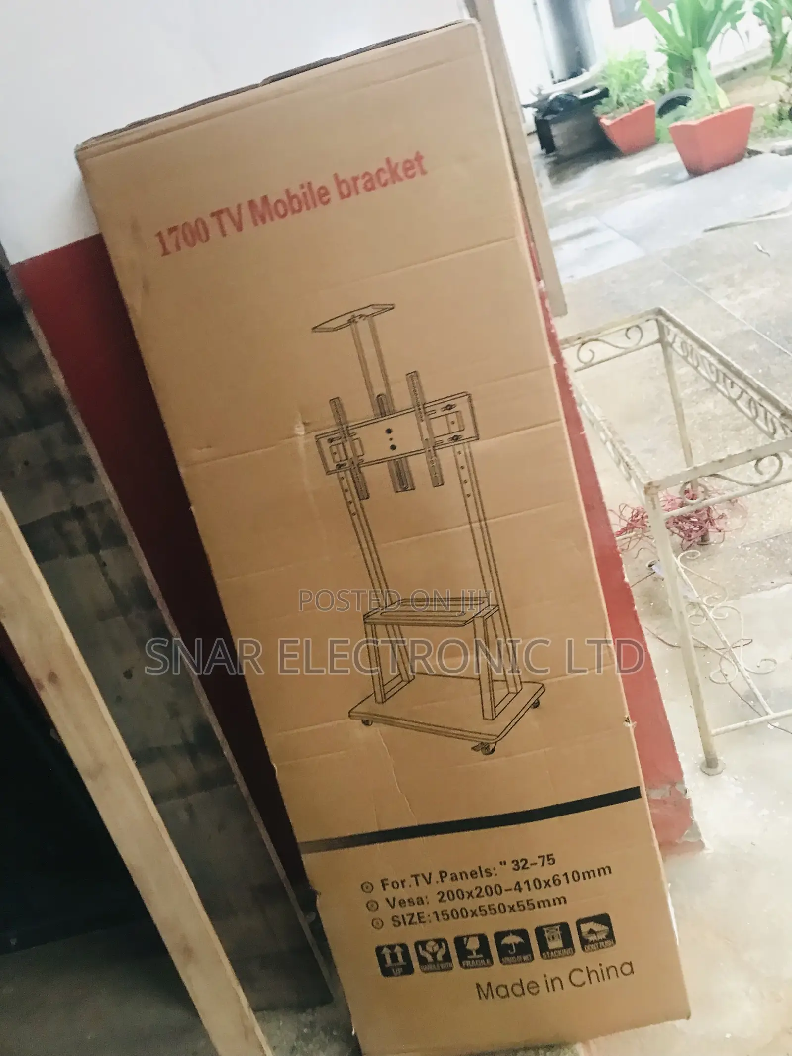 Highly Durable TV Stand Up to 75 Inch Portable TV Cart