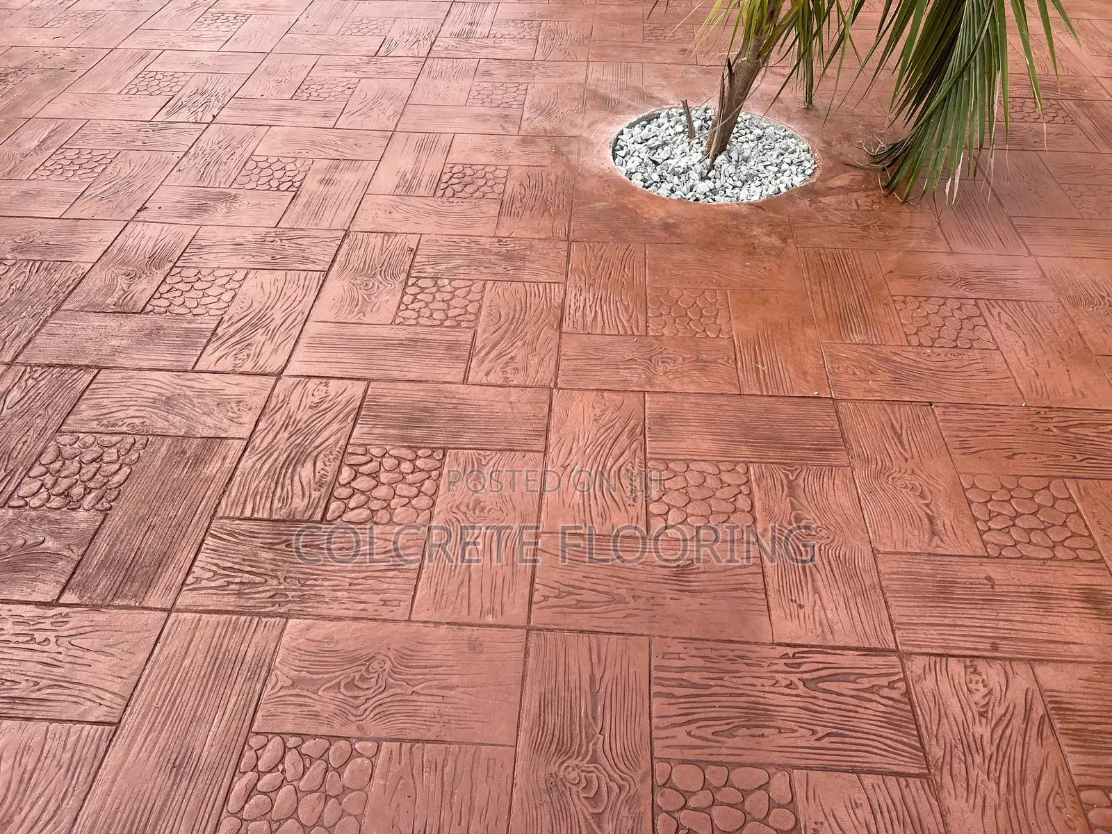 Brown Coloured Stamped Concrete