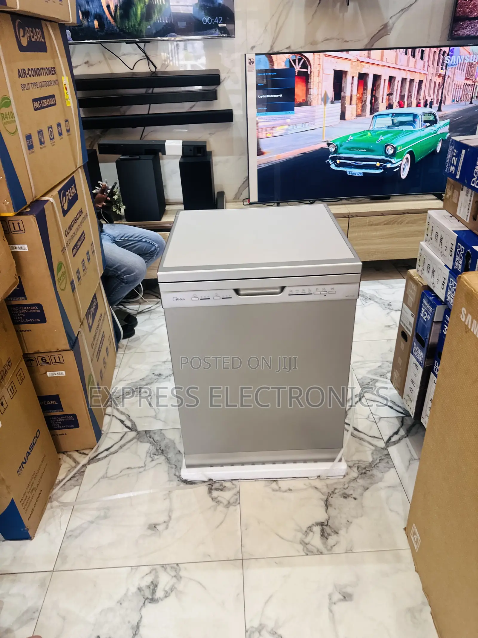 Available Now WQP12-5203—Midea Dishwasher Grey Color
