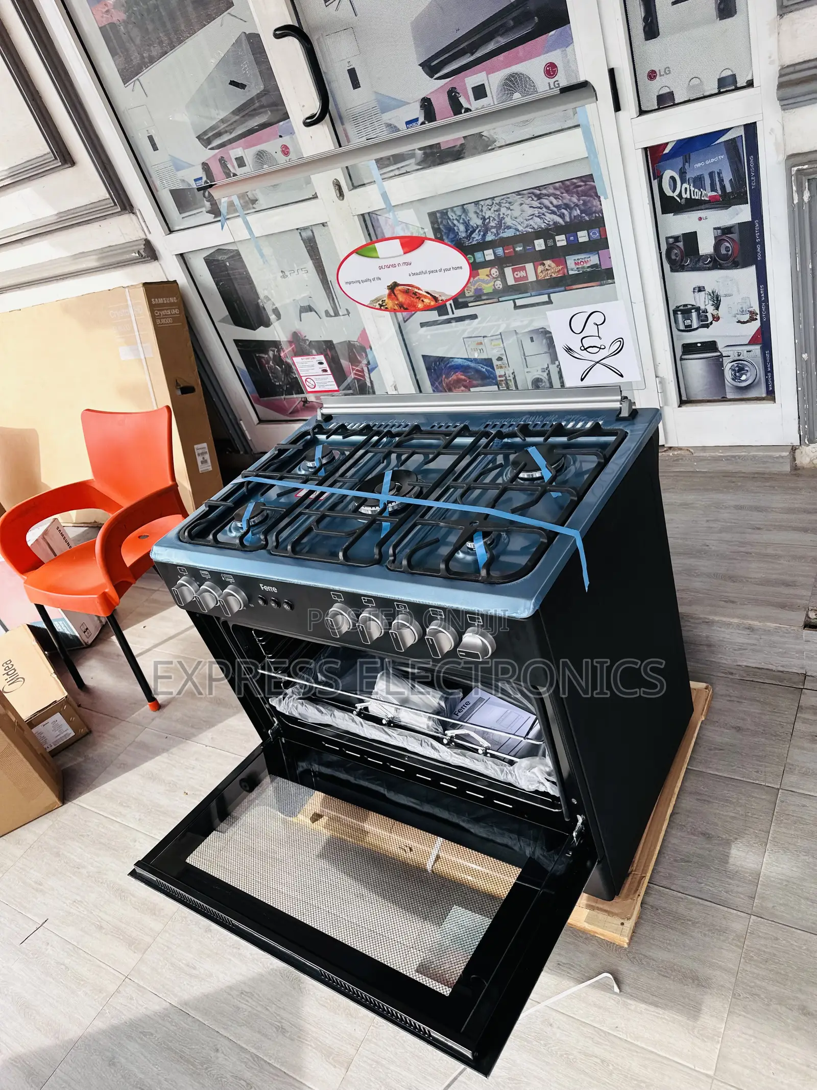Unique Design Black Gas Cooker Oven 5burner 60/90.