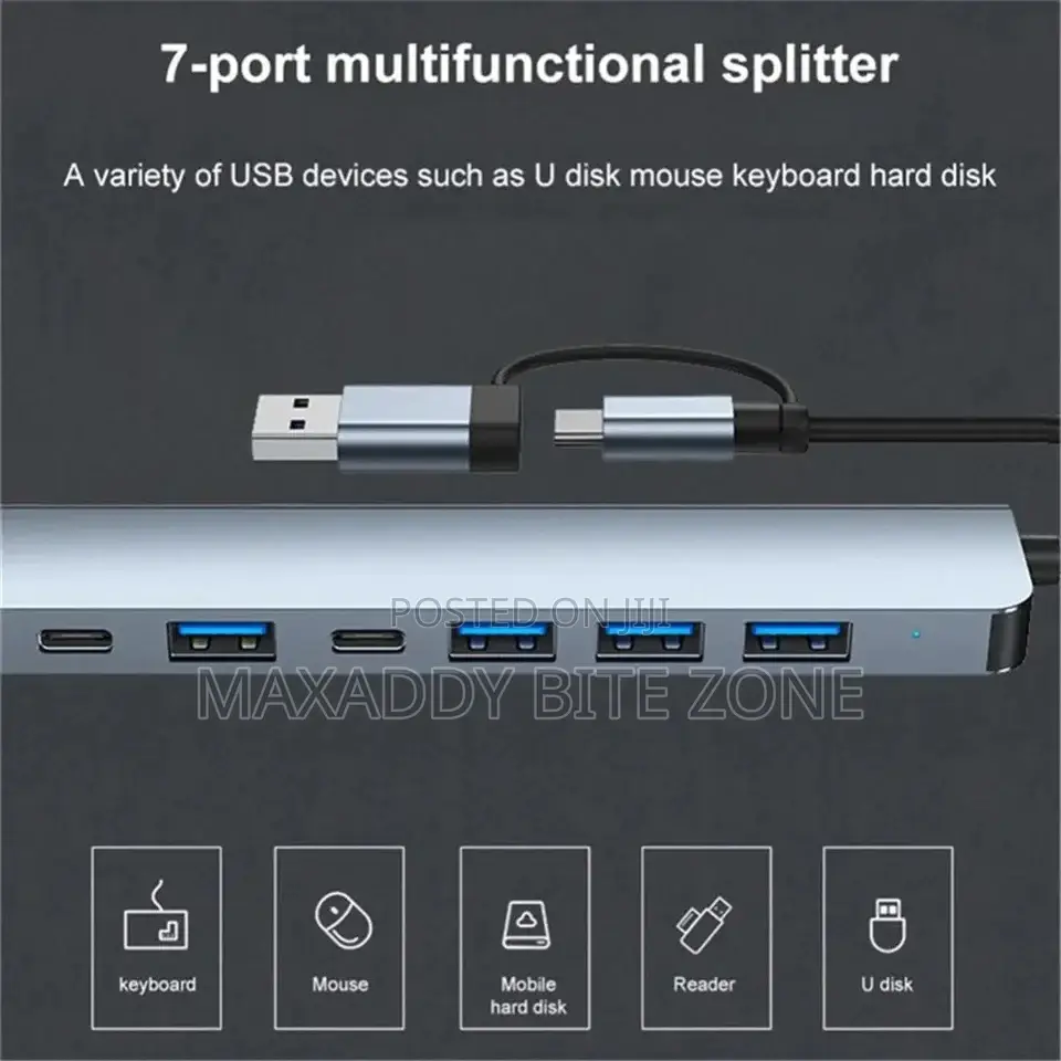 7 in 1 Usb Hub 3.0 Multiport Dock Station Type C Splitter