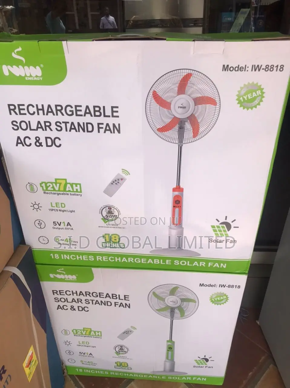 Ultra Modern Rechargeable Solar Stand Fan