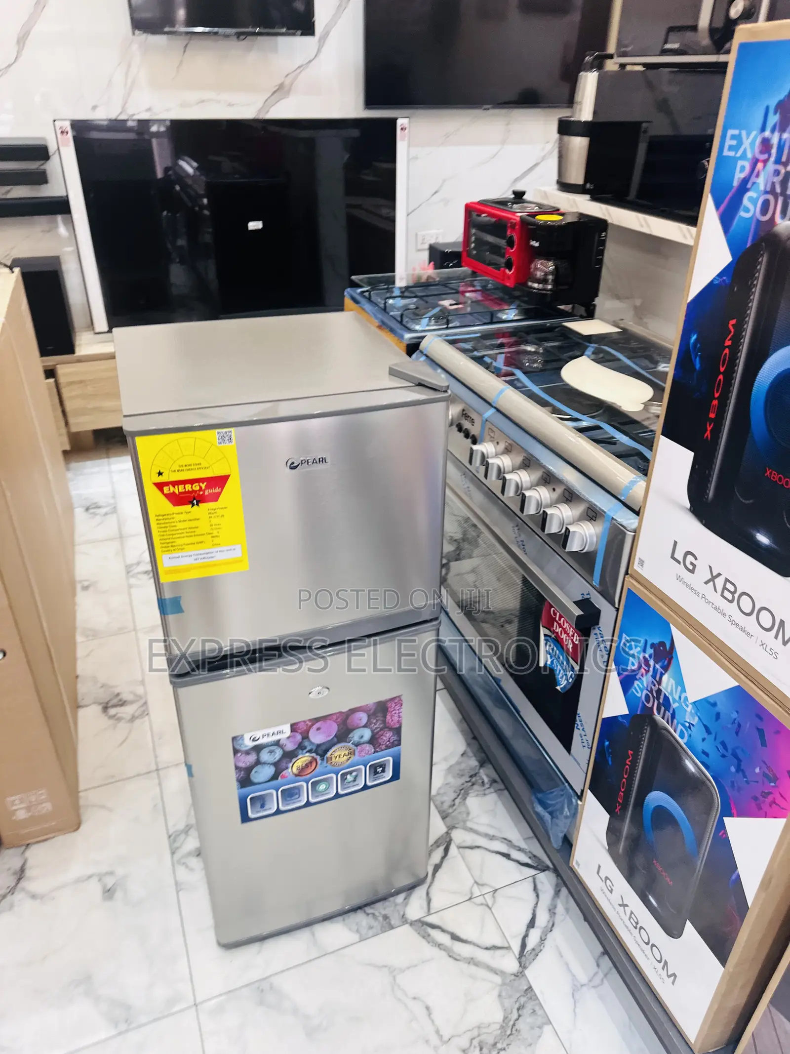 Free Standing Pearl 16T Double Door Fridge Grey Color