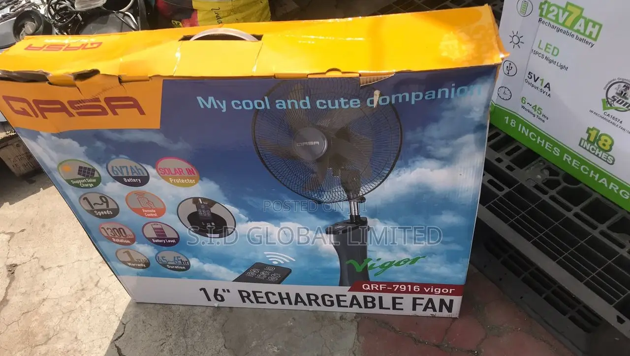 Available Rechargeable Solar Standing Fan
