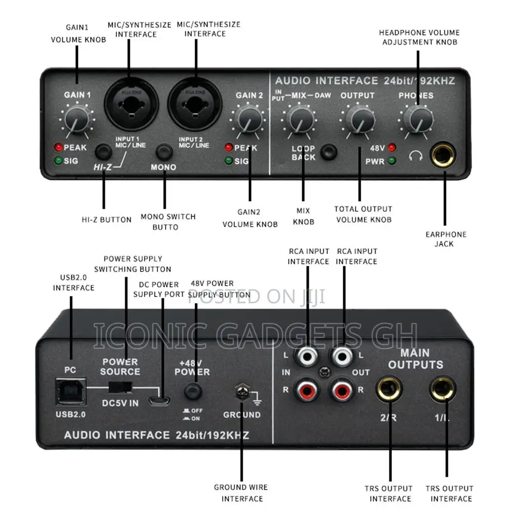 Portable Studio Sound Card Interface (New)