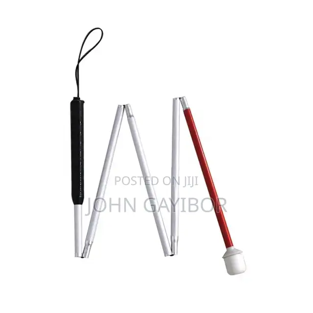White Cane With Ball Roller and Light Source for the Blind