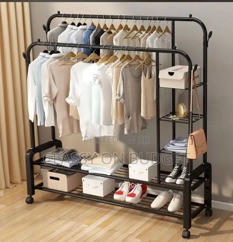 Multipurpose Double Pole Clothes Hanger/ Rack