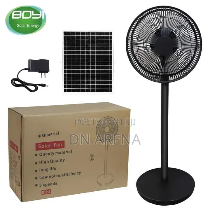 Solar Electric Powered Rechargeable Fan Indoor Outdoor