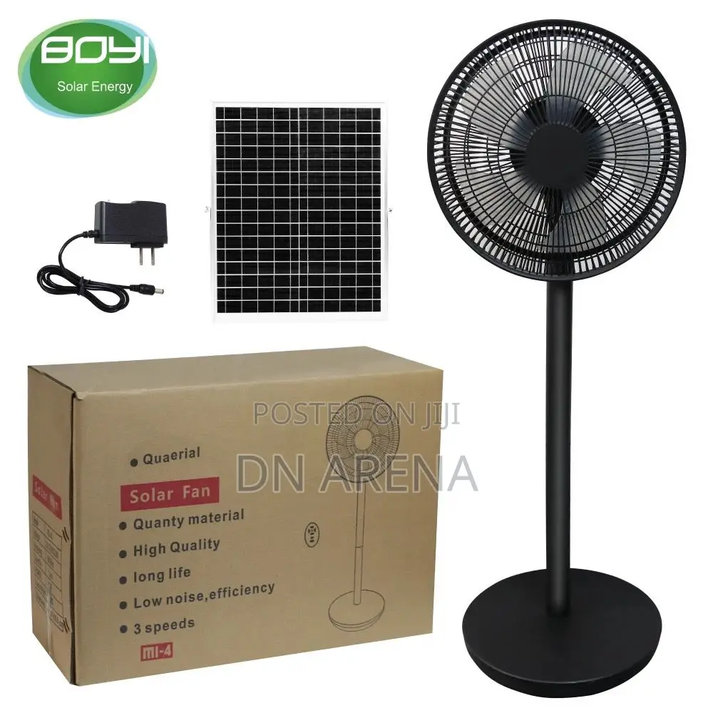 Solar Electric Powered Rechargeable Fan Indoor Outdoor