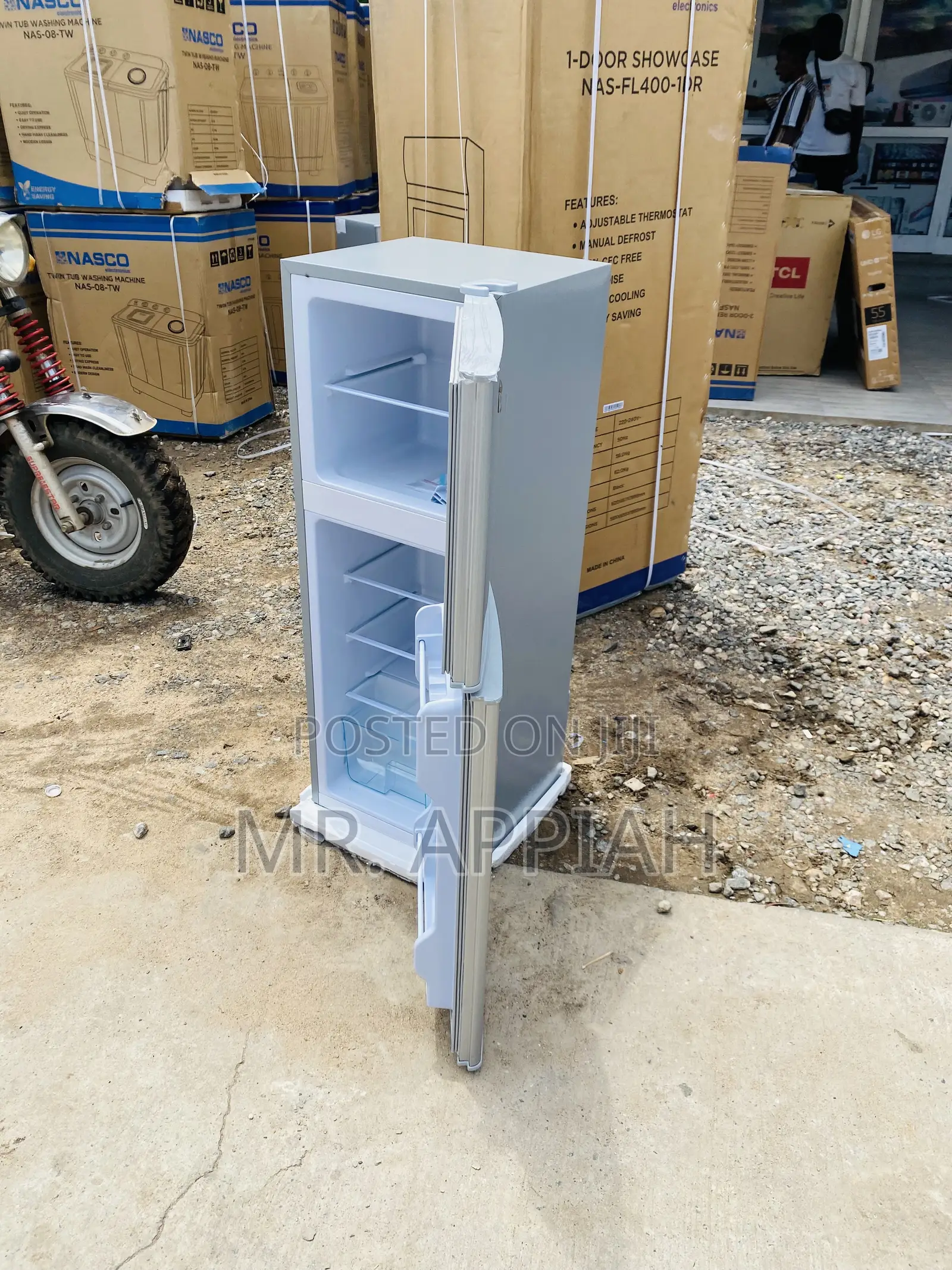 Classic Nasco Nasf2-13 Fl Top Freezer Electric Fridge,Gray.