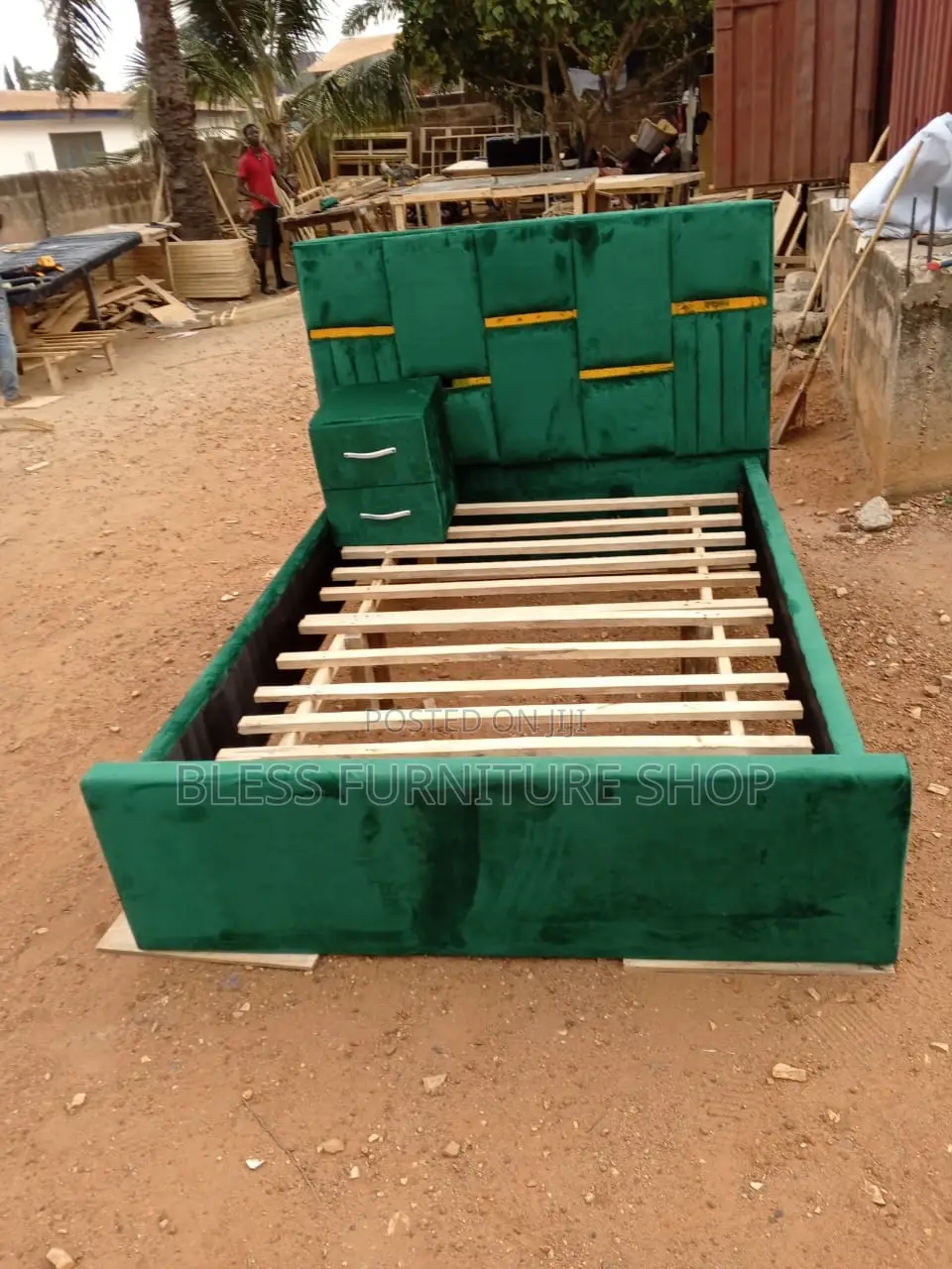 Double Bed Frame With Side Drawers