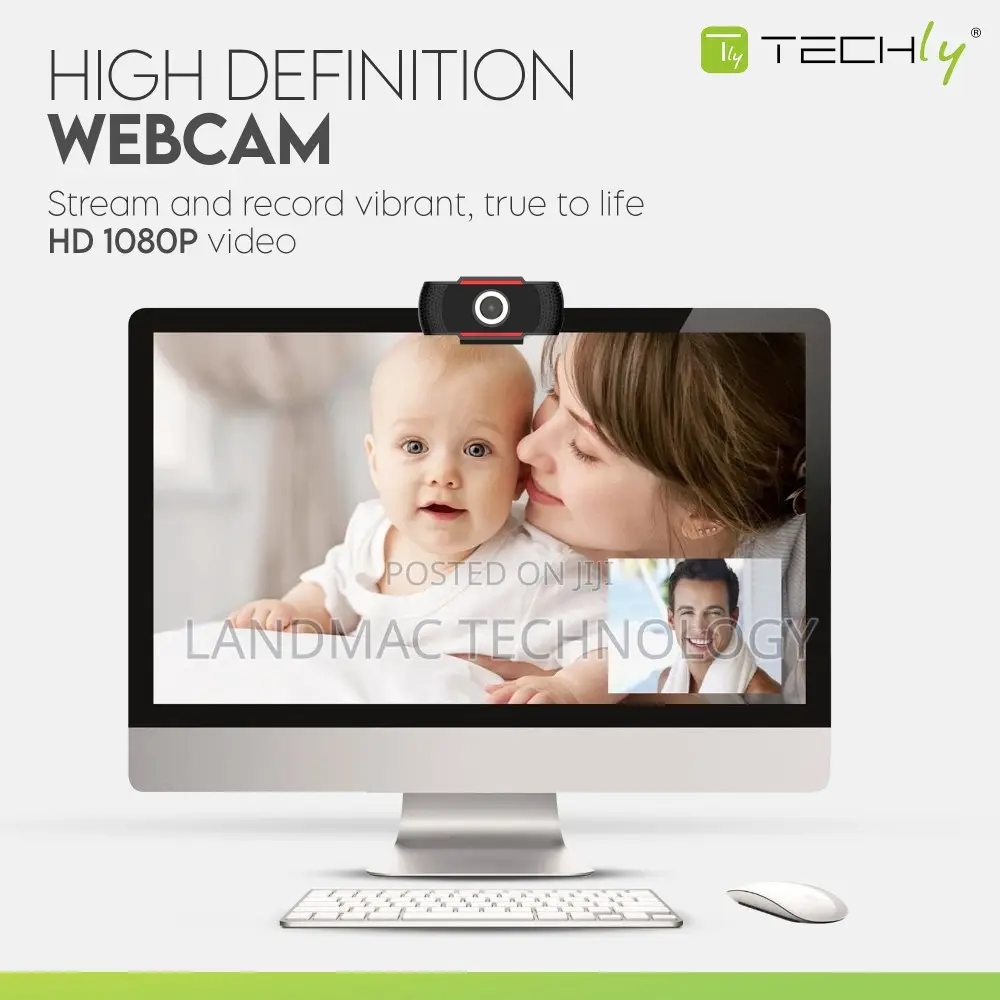 Full HD 1080p USB Webcam With Noise Reduction and Auto Focu