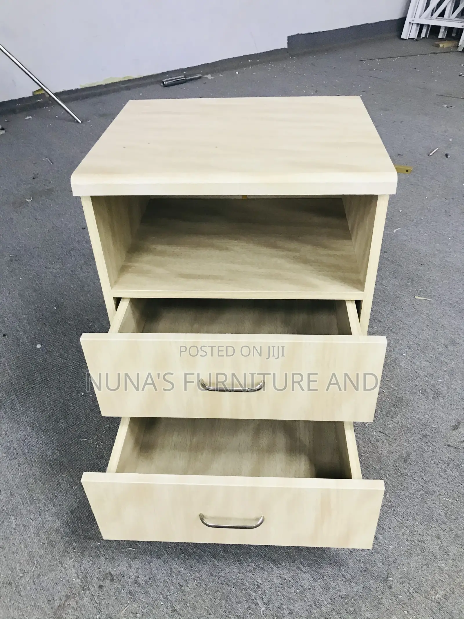 Modern Wooden Nightstand With 2 Drawers